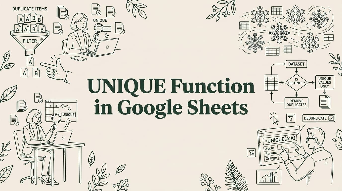 UNIQUE Function in Google Sheets: Extract Distinct Values Instantly