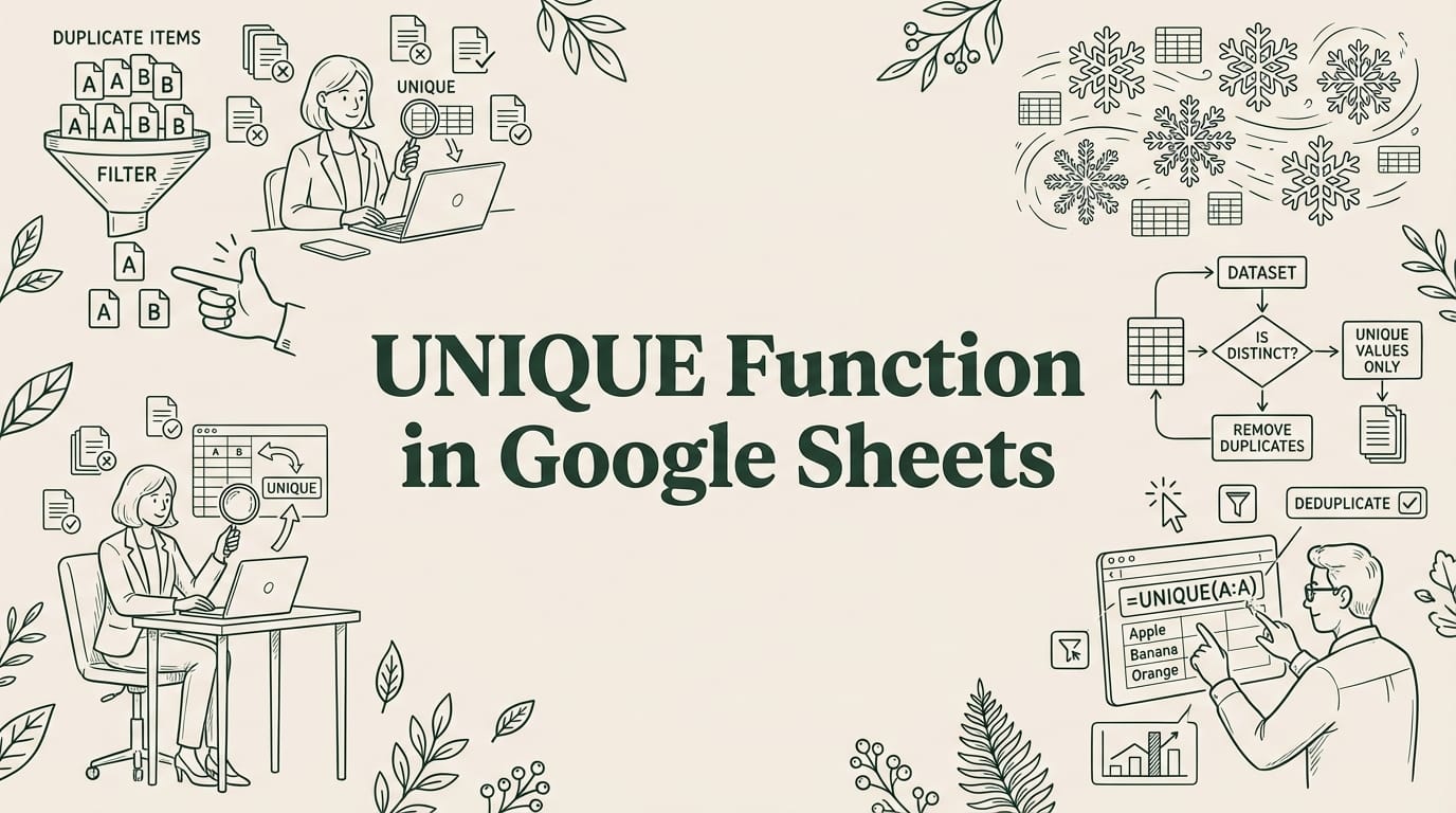UNIQUE Function in Google Sheets: Complete Guide