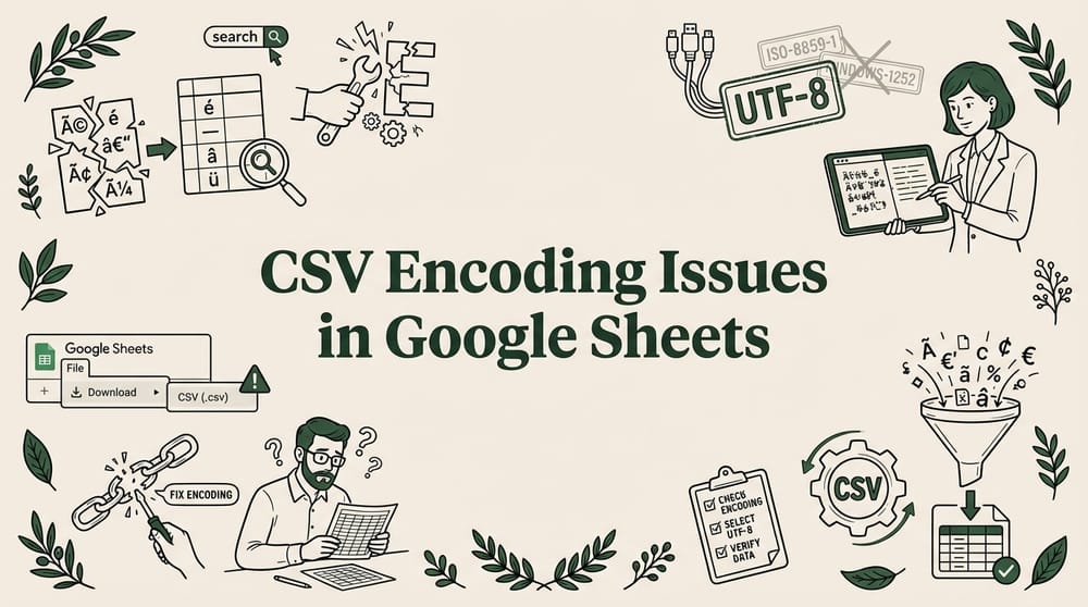 CSV Encoding Issues: Fix Garbled Characters in Google Sheets
