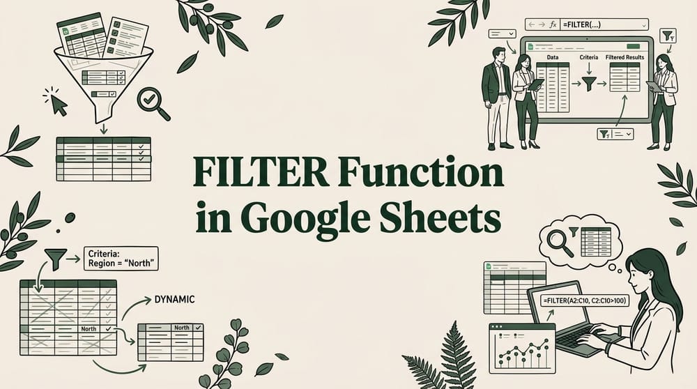 FILTER Function in Google Sheets: Dynamic Data Filtering