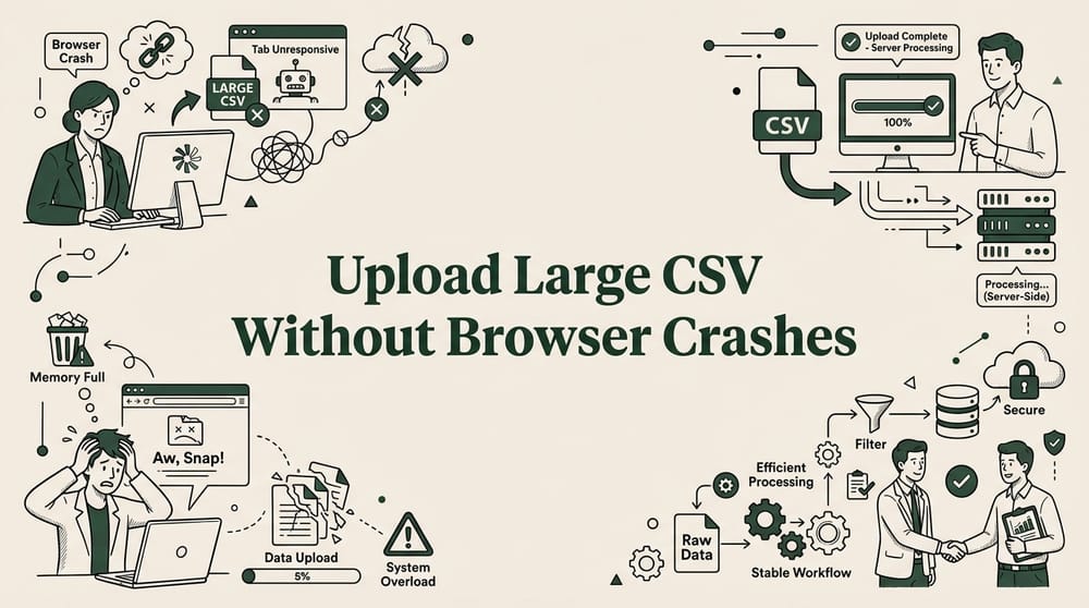 Upload Large CSV to Google Sheets Without Browser Crashes 2026